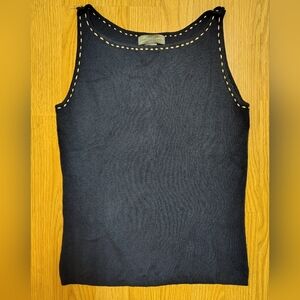 SML DESIGN,Women's Sleeveless Dark Blue Top, Size S